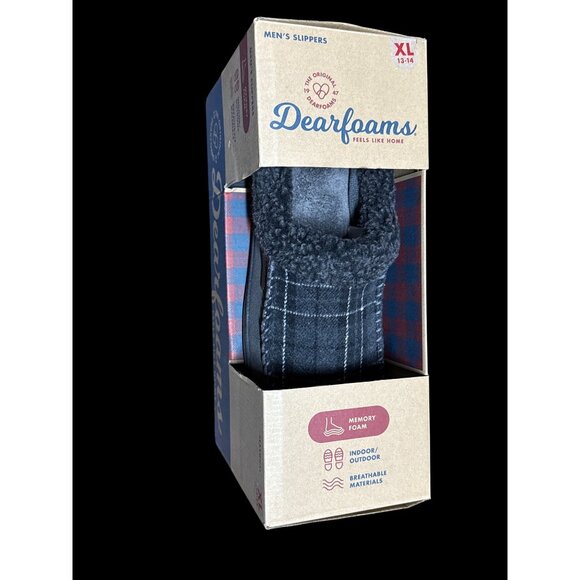 Dearfoams Men's Memory Foam Slippers Clog Size XL (13-14) New in Box - Picture 1 of 3